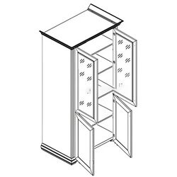 Vitrina Yasen White 2D2W (Silver Oak) Thumb