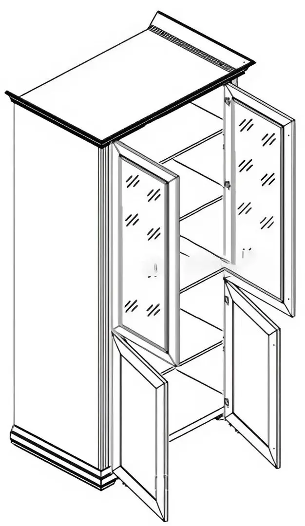 Vitrina Yasen White 2D2W (Silver Oak)