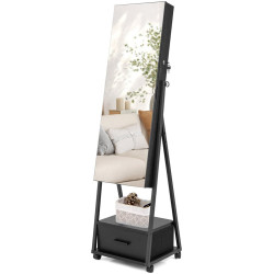 Шкаф-зеркало для украшений Costway JV10221DK (Black) Thumb