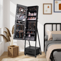 Dulap-oglinda pentru bijuterii Costway JV10221DK (Black)