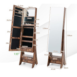Шкаф-зеркало для украшений Costway JV10585CF (Brown) Thumb