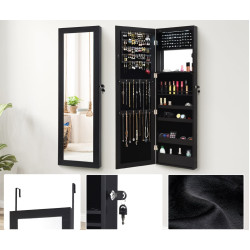 Dulap-oglinda pentru bijuterii Costway JV10820BK (Black) Thumb
