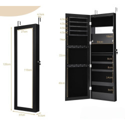 Dulap-oglinda pentru bijuterii Costway JV10820BK (Black) Thumb