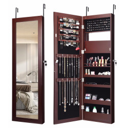 Шкаф-зеркало для украшений Costway JV10820CF (Brown) Thumb