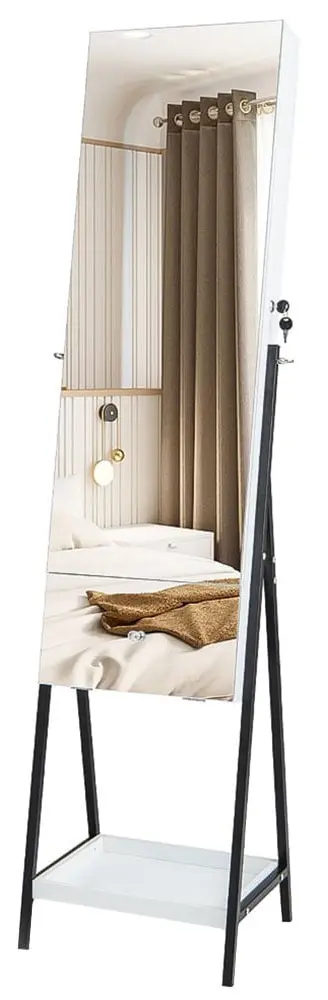 Dulap-oglinda pentru bijuterii Costway JV11277WH (White)