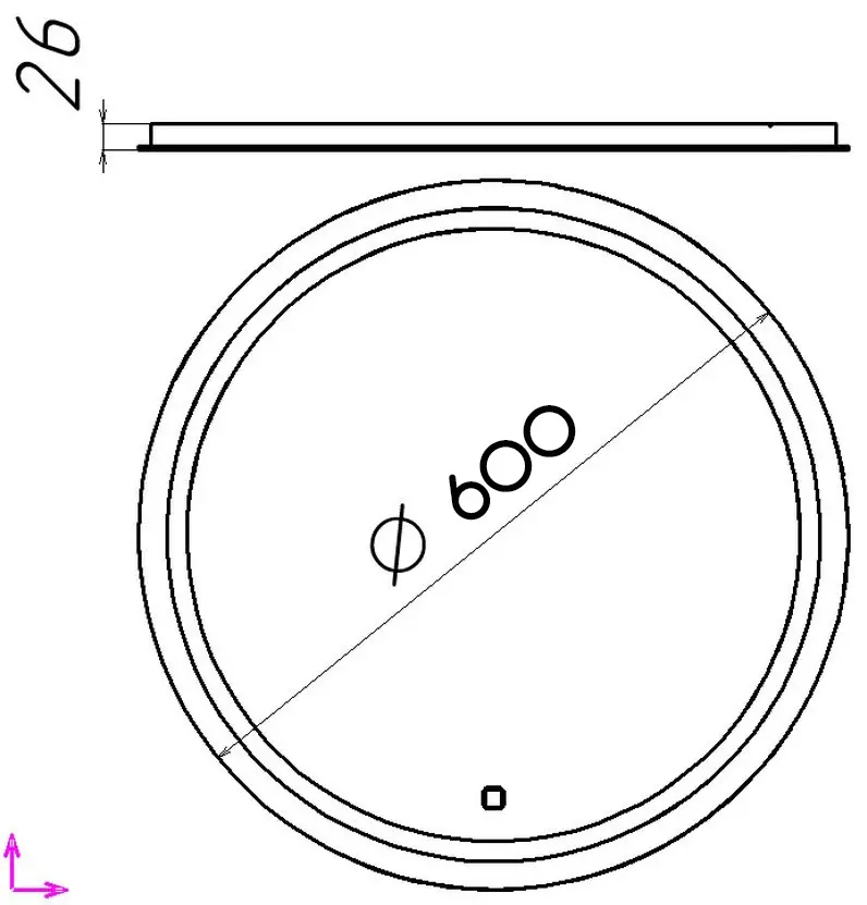 Oglinda Bayro Elipso LED Touch 600x600