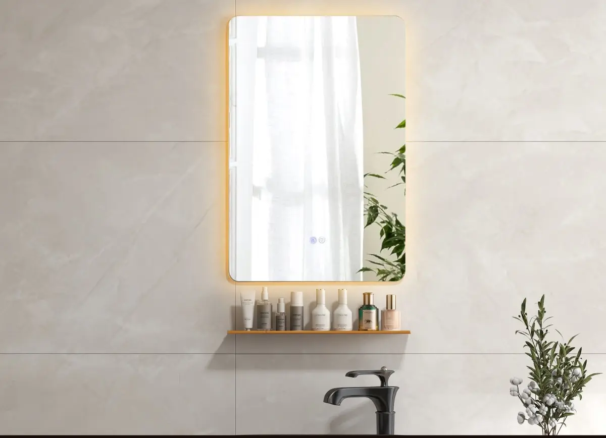 Oglinda cu raft  Costway BA8214DE 70x50