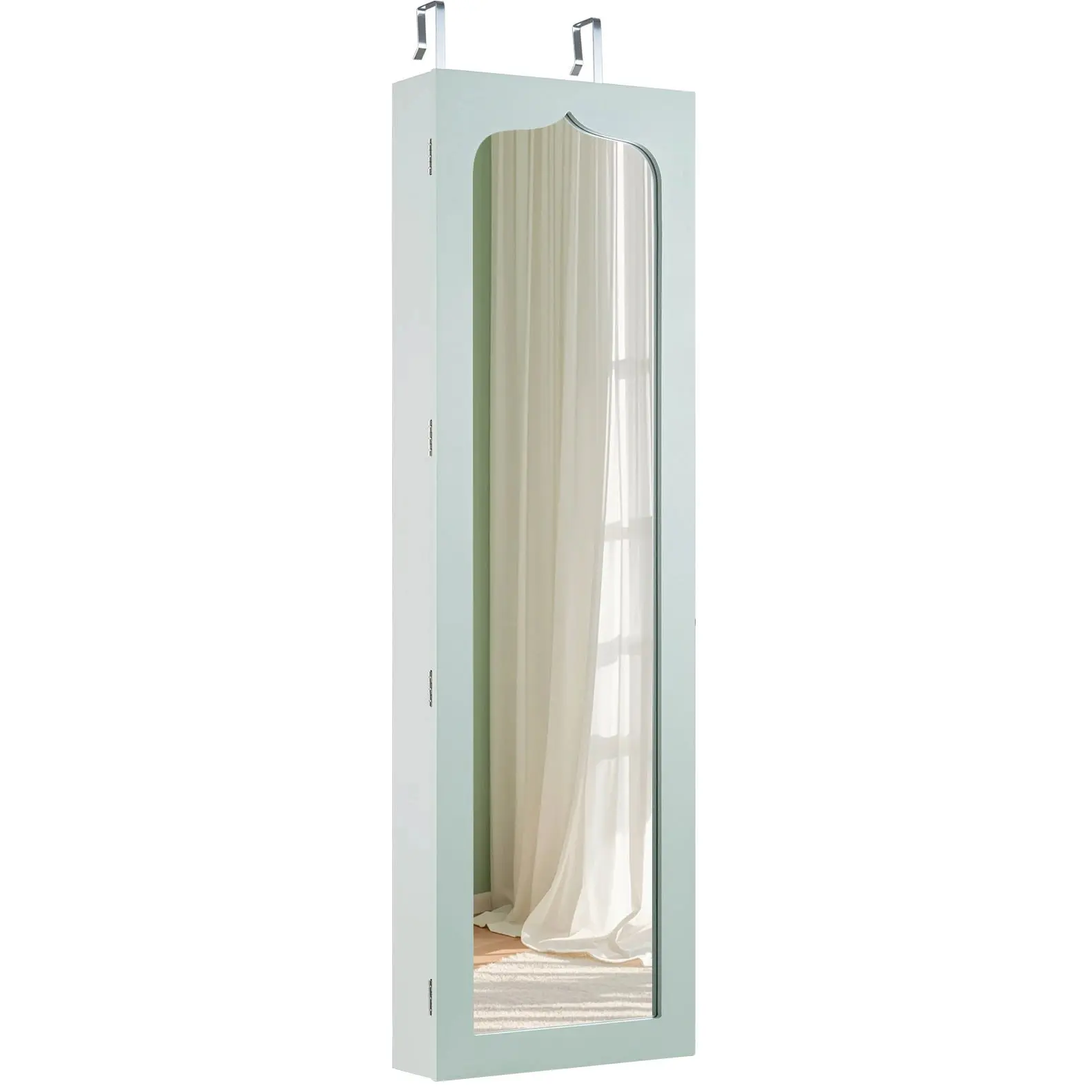 Dulap-oglinda pentru bijuterii Costway HW63090GN (Green) - 2
