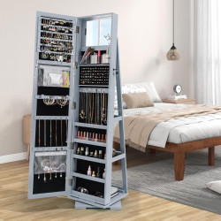 Dulap-oglinda pentru bijuterii Costway HW64483GR (Grey)