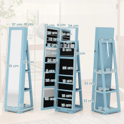 Dulap-oglinda pentru bijuterii Costway HW64483LU (Light Blue) Thumb