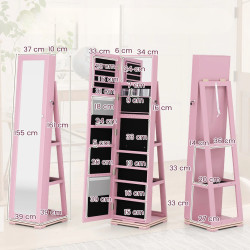 Dulap-oglinda pentru bijuterii Costway HW64483PI (Pink) Thumb