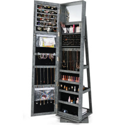 Dulap-oglinda pentru bijuterii Costway HW64483YA (Grey)