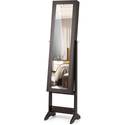 Dulap-oglinda pentru bijuterii Costway HW66419CF (Coffee) Thumb