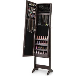 Dulap-oglinda pentru bijuterii Costway HW66419CF (Coffee) Thumb