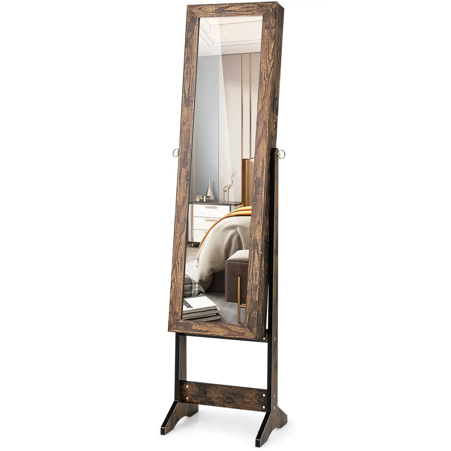 Dulap-oglinda pentru bijuterii Costway HW66419FG (Brown) - 2