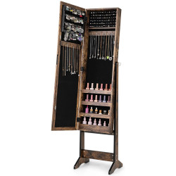 Dulap-oglinda pentru bijuterii Costway HW66419FG (Brown) Thumb