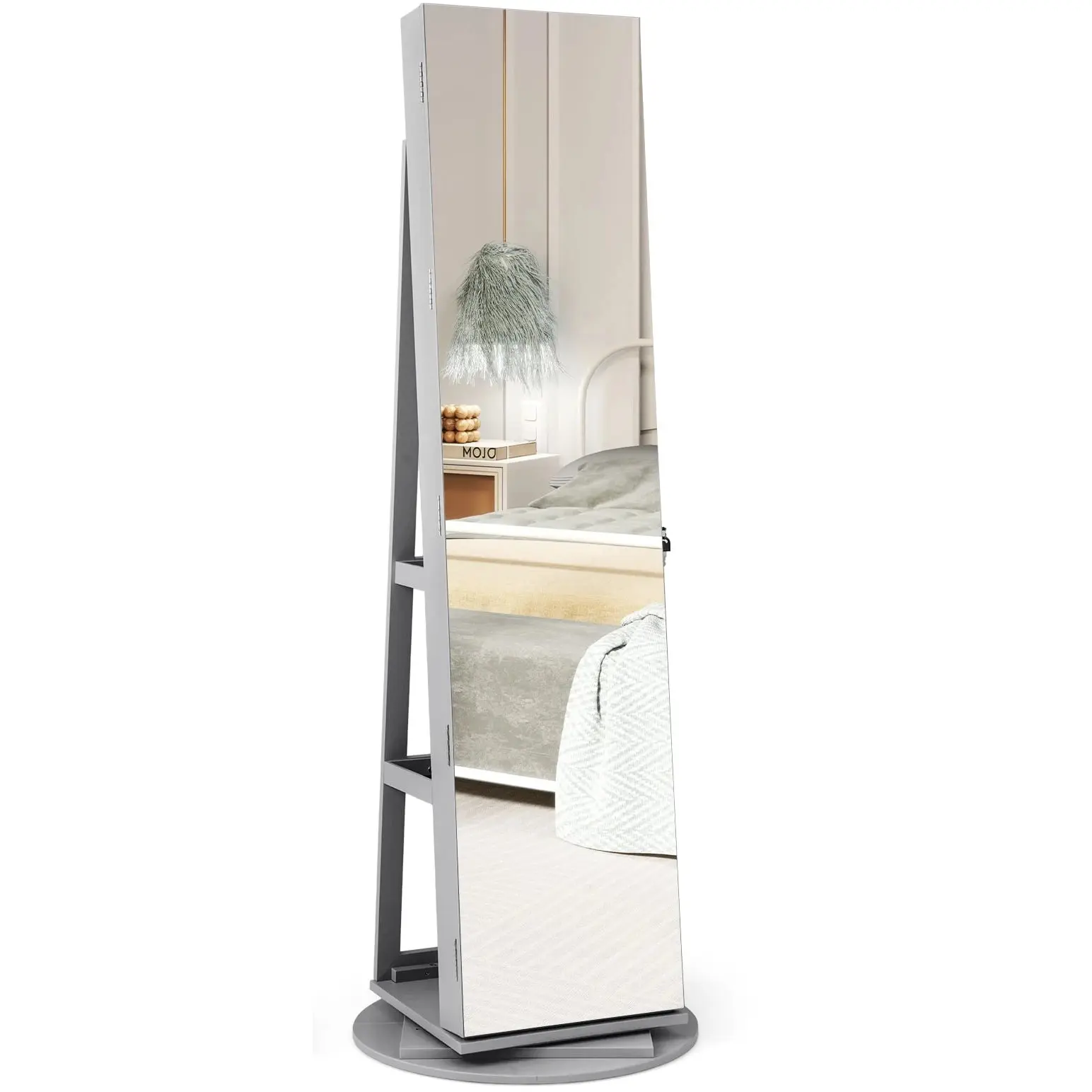 Dulap-oglinda pentru bijuterii Costway JV10430GR (Grey) - 2