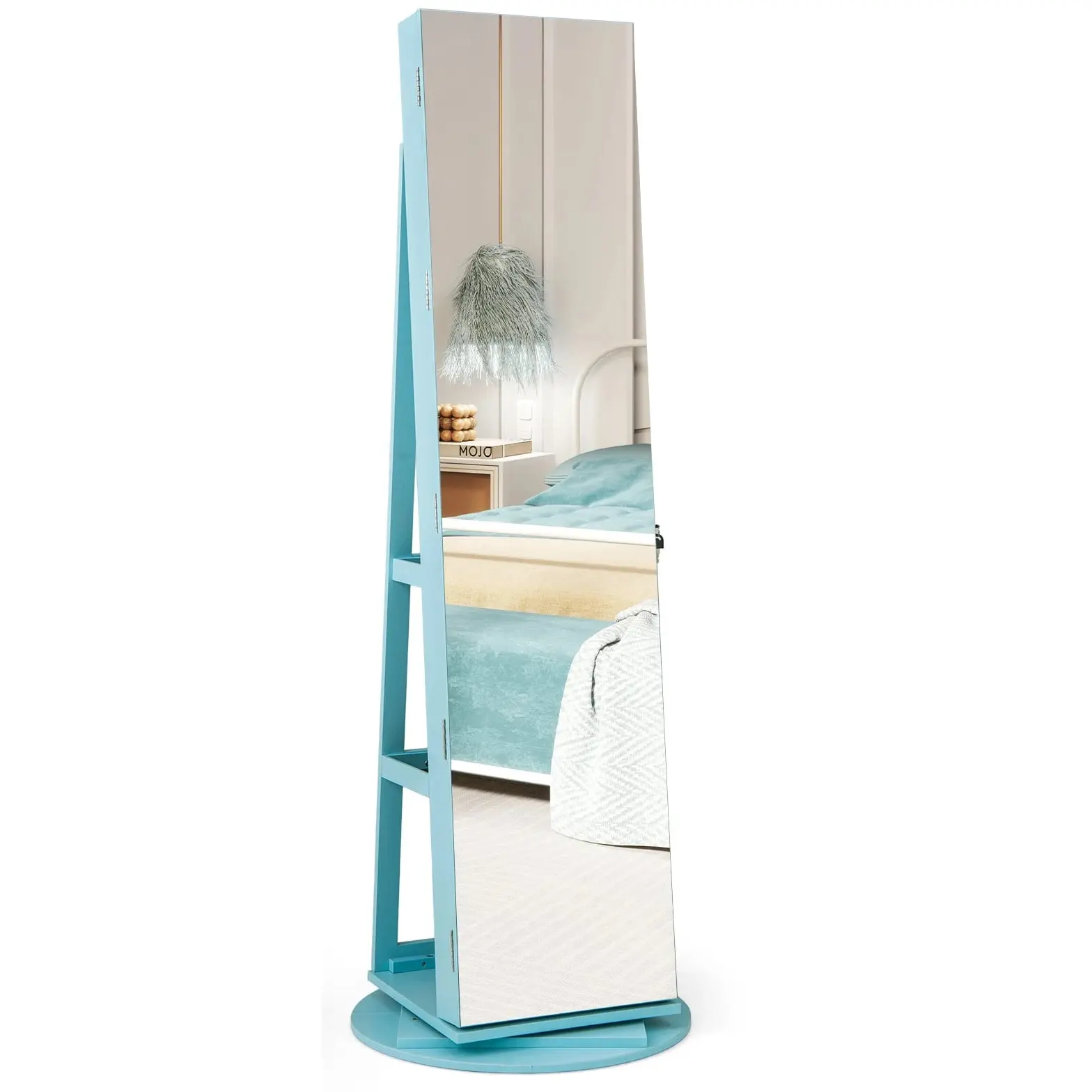Dulap-oglinda pentru bijuterii Costway JV10430LU (Light Blue) - 3