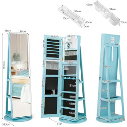 Dulap-oglinda pentru bijuterii Costway JV10430LU (Light Blue) Thumb
