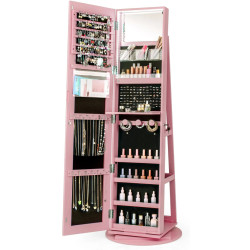 Dulap-oglinda pentru bijuterii Costway JV10430PI (Pink) Thumb