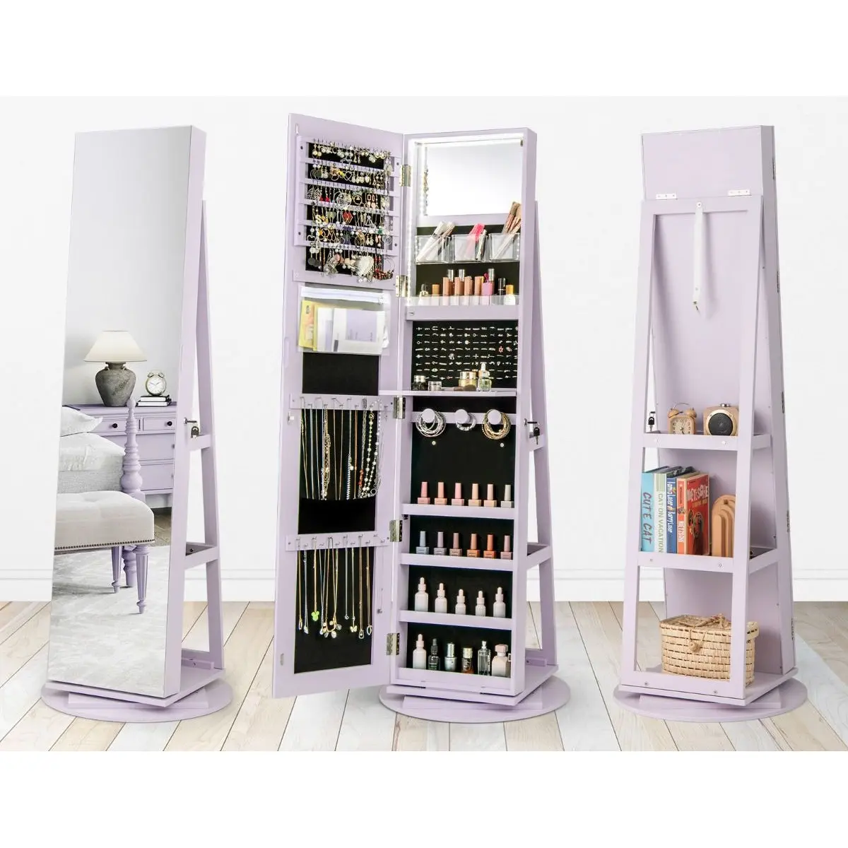 Dulap-oglinda pentru bijuterii Costway JV10430VT (Purple) - 6