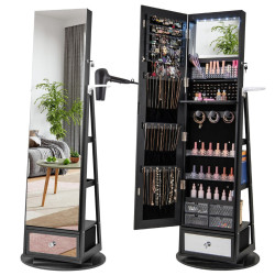 Dulap-oglinda pentru bijuterii Costway JV11195DK (Black) Thumb