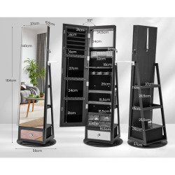 Dulap-oglinda pentru bijuterii Costway JV11195DK (Black) Thumb