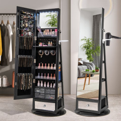 Dulap-oglinda pentru bijuterii Costway JV11195DK (Black) Thumb