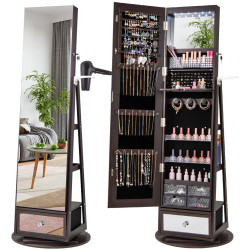 Dulap-oglinda pentru bijuterii Costway JV11195ZS (Brown) Thumb