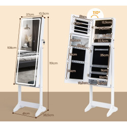 Шкаф-зеркало для украшений Costway JV11196DE-WH (White) Thumb