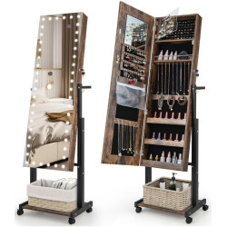 Dulap-oglinda pentru bijuterii Costway JV11239CF (Brown) Thumb