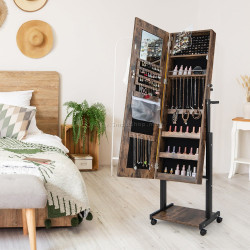 Dulap-oglinda pentru bijuterii Costway JV11239CF (Brown) Thumb