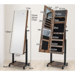 Dulap-oglinda pentru bijuterii Costway JV11239CF (Brown) Thumb