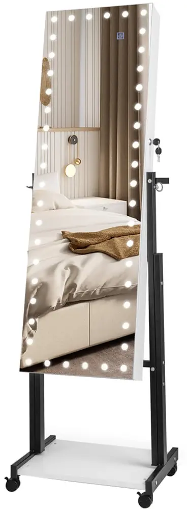 Шкаф-зеркало для украшений Costway JV11239WH (White)