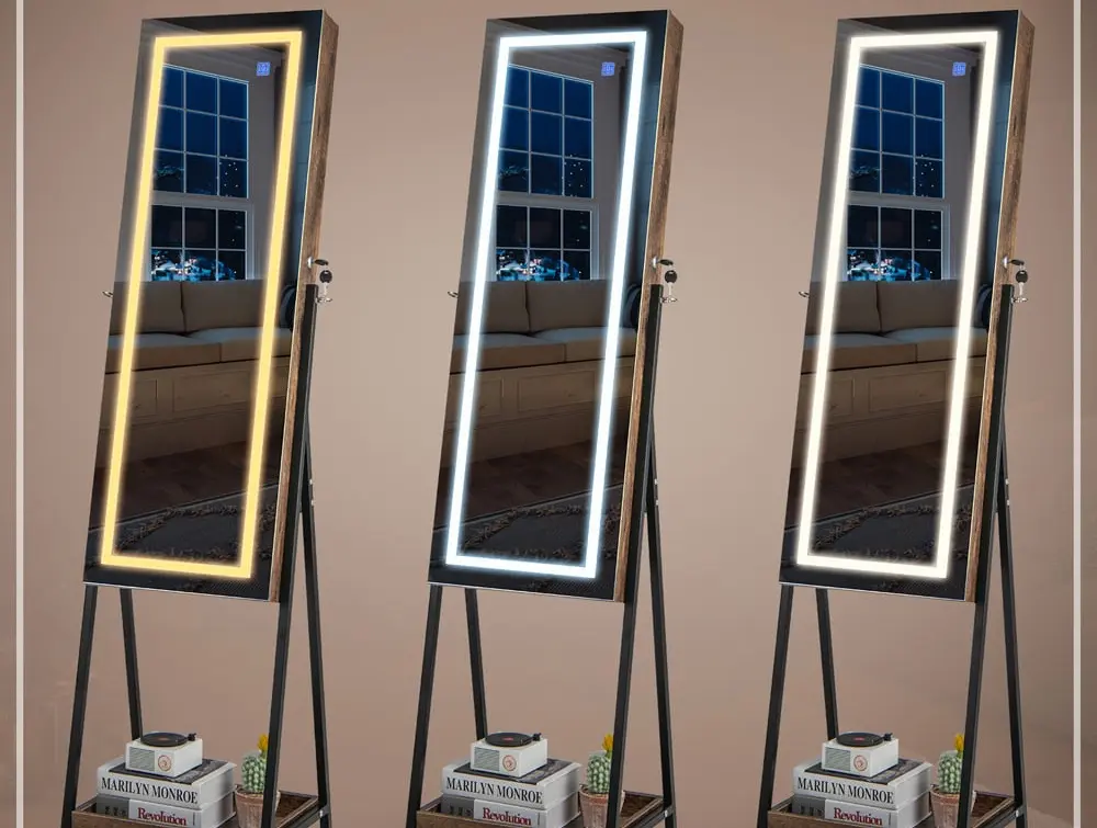 Шкаф-зеркало для украшений Costway JV11240CF (Brown)