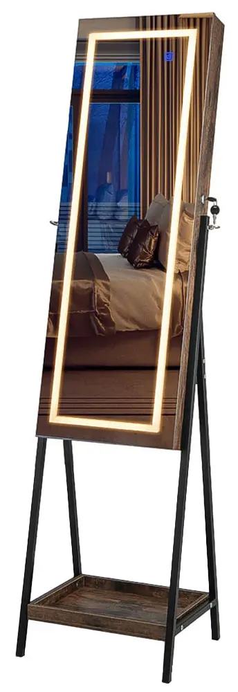 Шкаф-зеркало для украшений Costway JV11240CF (Brown)