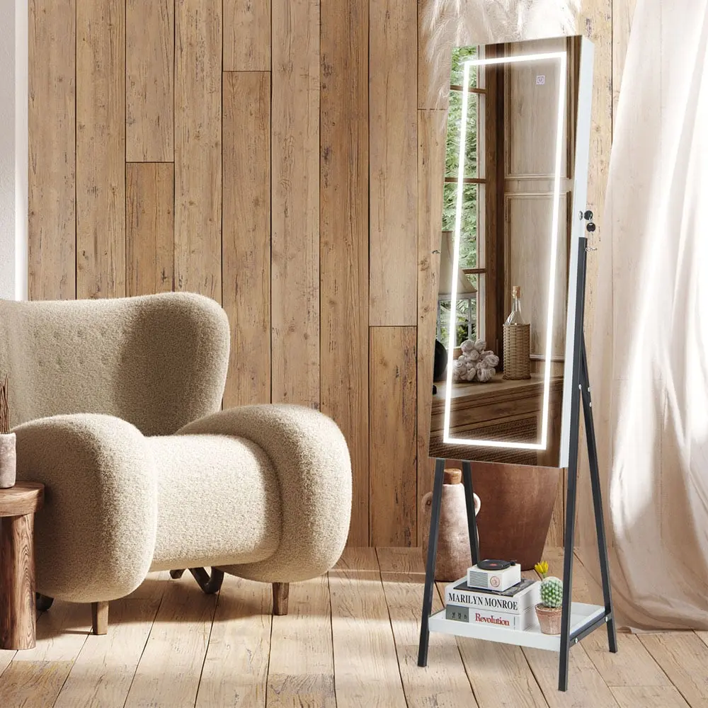 Шкаф-зеркало для украшений Costway JV11240WH (White)