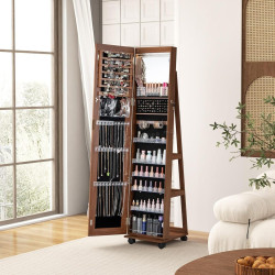 Dulap-oglinda pentru bijuterii Costway JV11245BN (Brown)