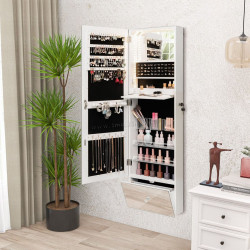 Dulap-oglinda pentru bijuterii Costway JV11292WH (White)