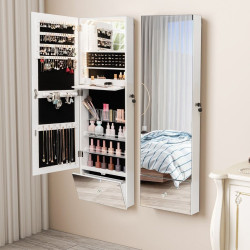 Dulap-oglinda pentru bijuterii Costway JV11292WH (White) Thumb