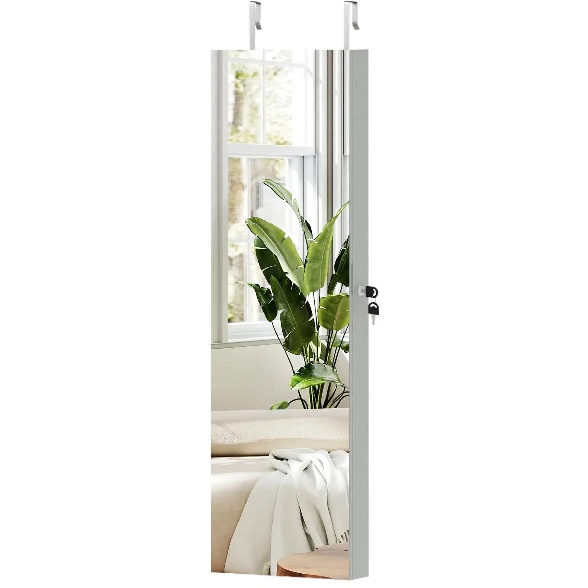 Dulap-oglinda pentru bijuterii Costway JV11889GR (Grey) - 3