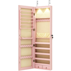 Dulap-oglinda pentru bijuterii Costway JV11889MK (Pink) Thumb