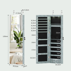 Dulap-oglinda pentru bijuterii Costway JV11889NY (Light Blue) Thumb