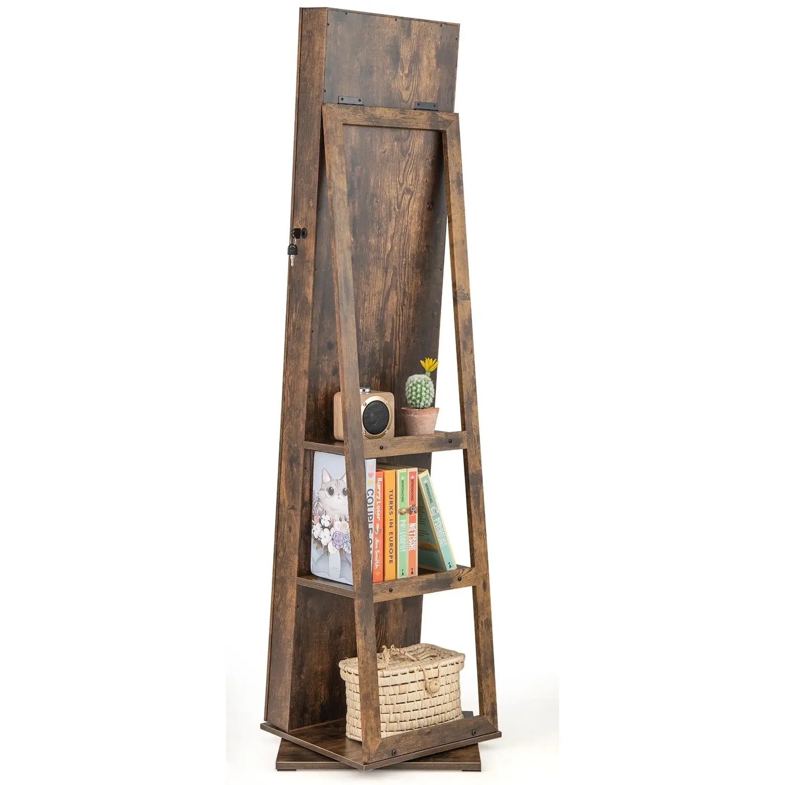 Шкаф-зеркало для украшений Costway JV12477FG (Brown) - 3