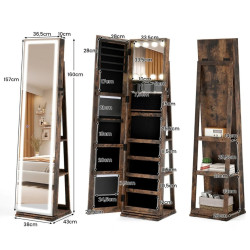 Dulap-oglinda pentru bijuterii Costway JV12479DE-FG (Brown) Thumb