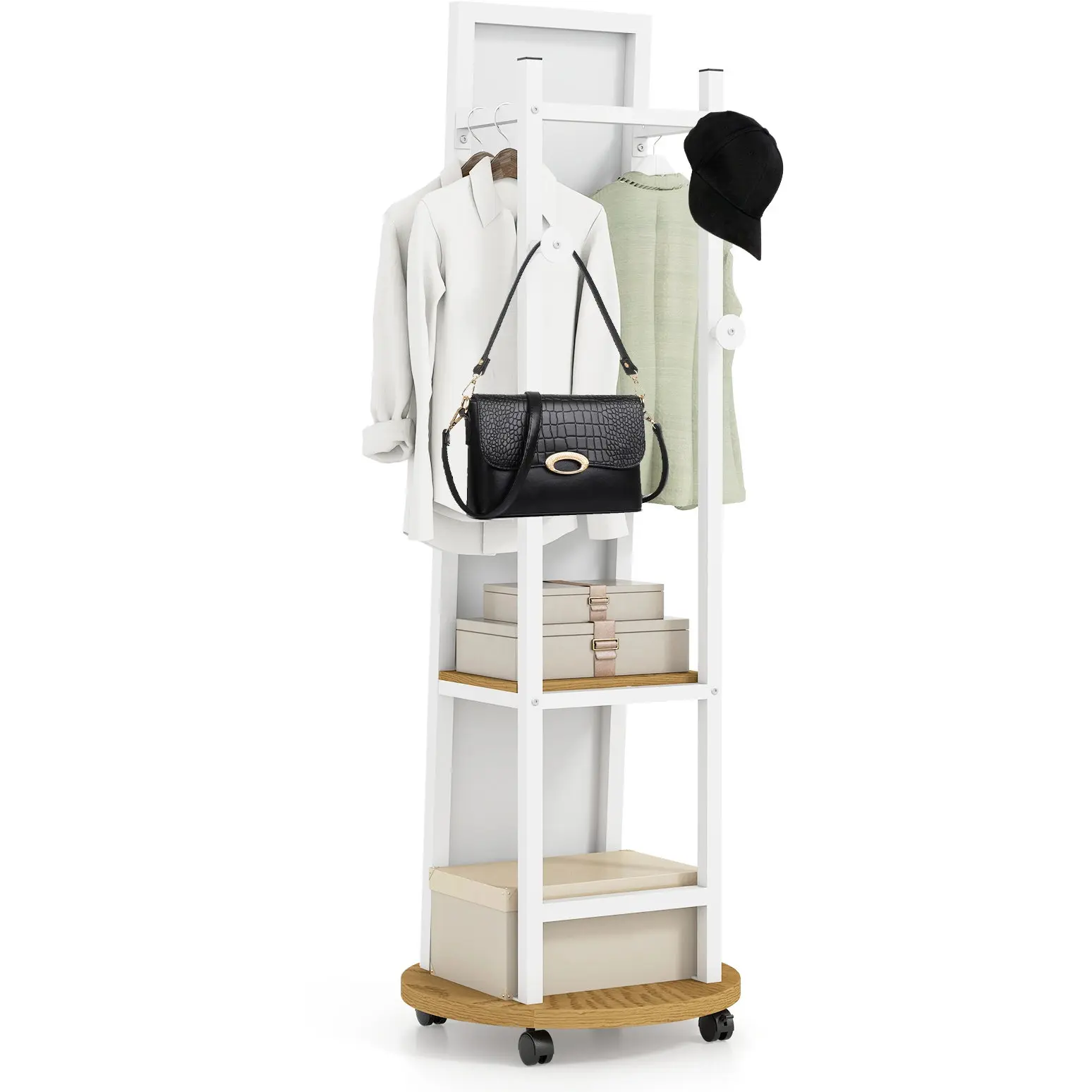 Dulap-oglinda pentru bijuterii Costway JV13317NA (Natural/White) - 3