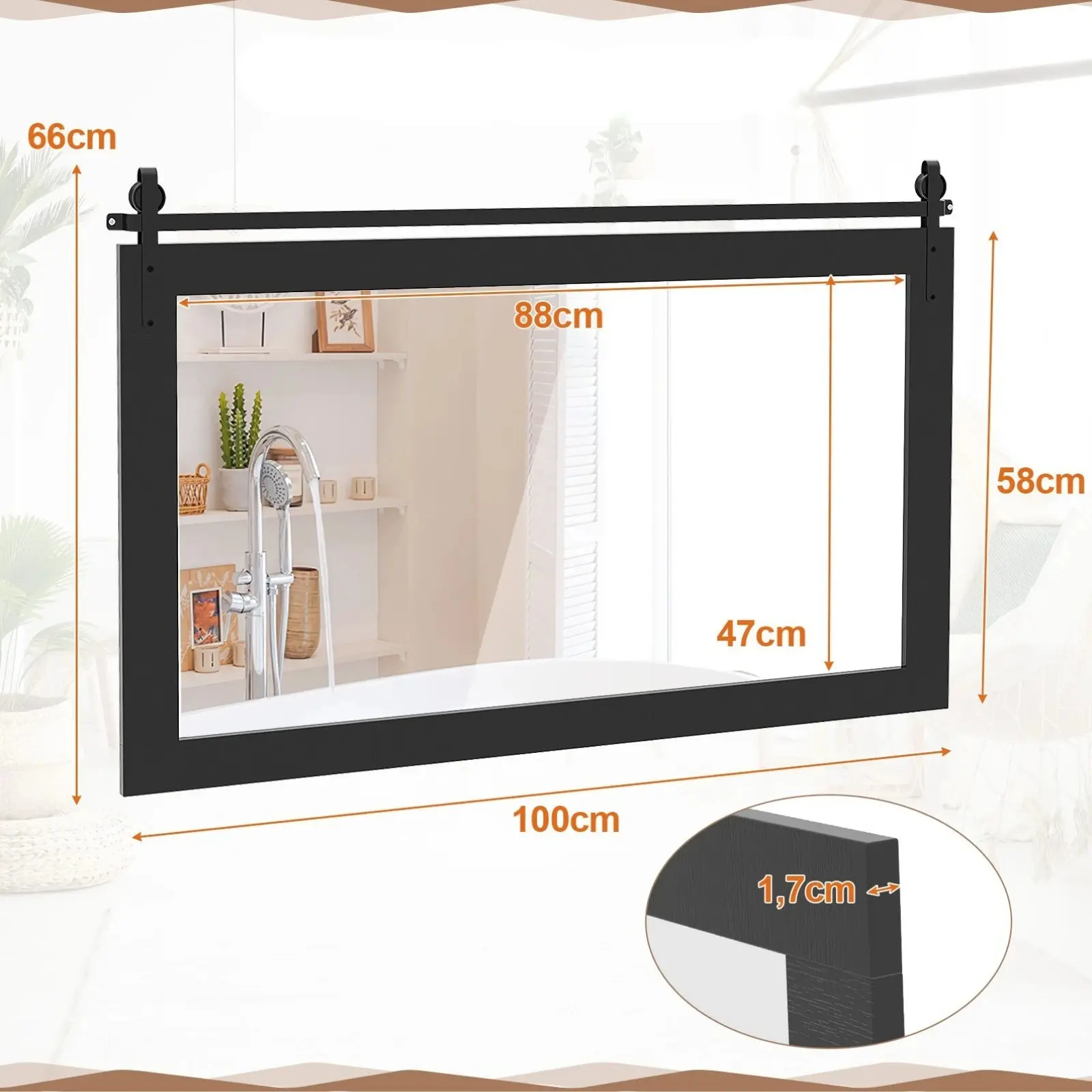 Oglinda Costway HZ10201DK (Black) - 3