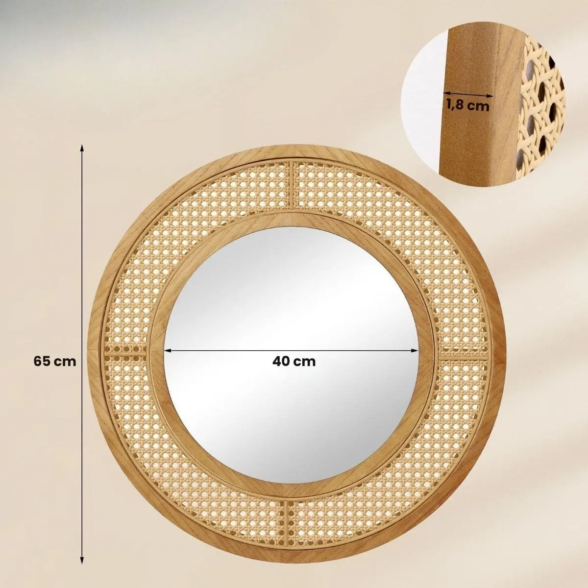 Oglinda Costway HZ10220NA (Natural) - 3
