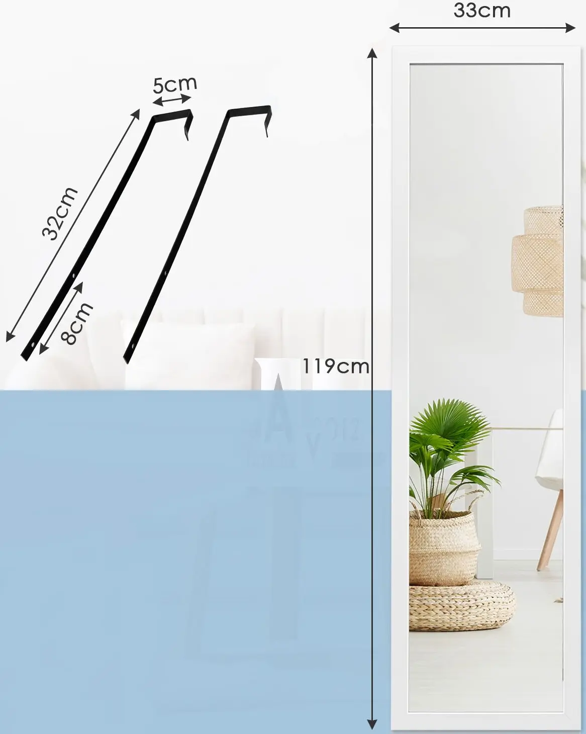 Зеркало Costway JV10613WH (White) - 3