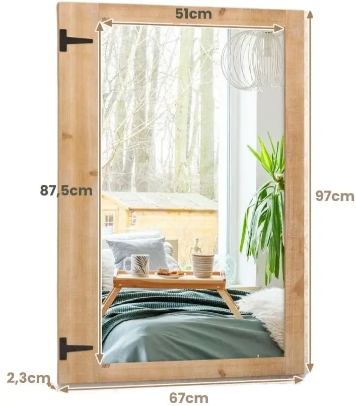Зеркало Costway JV11907NA (Natural) - 3